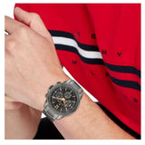 Tommy Hilfiger Lars Chronograph Black Dial Black Steel Strap Watch For Men - 1792061