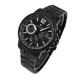 Tommy Hilfiger London Chronograph Black Dial Black Steel Strap Watch for Men - 1791529