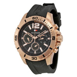 Tommy Hilfiger Sport Multifunction Black Dial Black Rubber Strap Watch for Men - 1791145