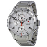 Tommy Hilfiger Trent Multifunction White Dial Silver Steel Strap Watch for Men - 1791140