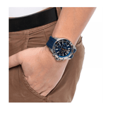 Tommy Hilfiger Nolan Chronograph Blue Dial Blue Rubber Strap Watch for Men - 1791142