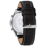 Tommy Hilfiger Parker Chronograph Quartz Grey Dial Black Leather Strap Watch For Men - 1791838