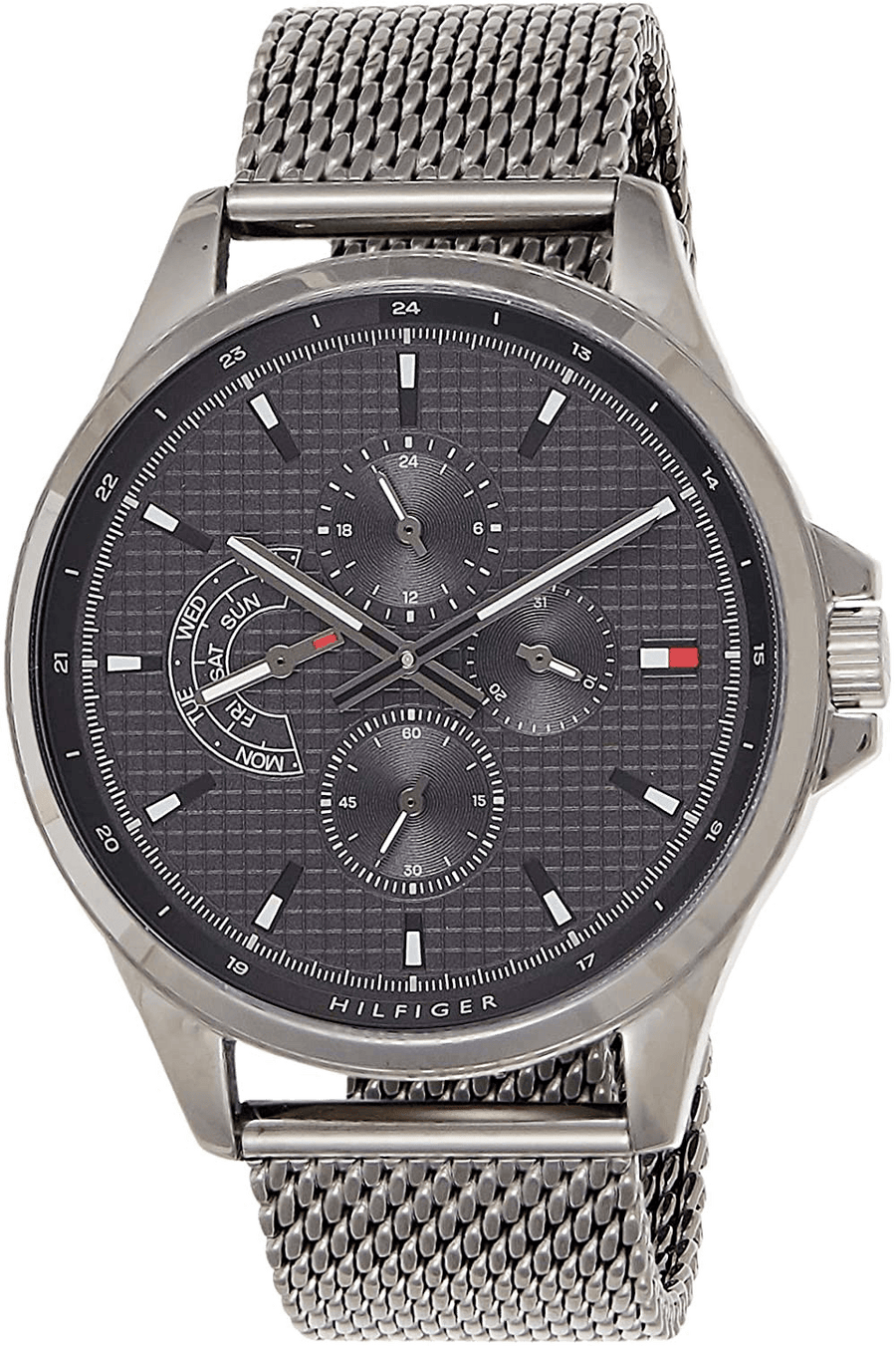 Tommy Hilfiger Shawn Chronograph Quartz Grey Dial Grey Mesh Bracelet Watch for Men - 1791613