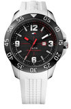 Tommy Hilfiger Sport Black Dial White Rubber Strap Watch for Men - 1790986
