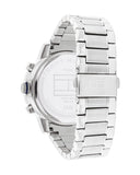 Tommy Hilfiger Troy Chronograph Blue Dial Silver Steel Strap Watch For Men - 1792104