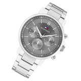 Tommy Hilfiger Tyson Chronograph Grey Dial Silver Steel Strap Watch For Men - 1710604