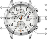 Tommy Hilfiger Trent Multifunction White Dial Silver Steel Strap Watch for Men - 1791140