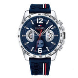 Tommy Hilfiger Decker Blue Dial Blue Rubber Strap Watch for Men - 1791476