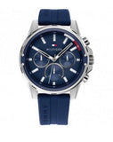 Tommy Hilfiger Mason Blue Dial Blue Rubber Strap Watch for Men - 1791791