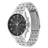Tommy Hilfiger West Quartz Black Dial Silver Steel Strap Watch For Men - 1791707