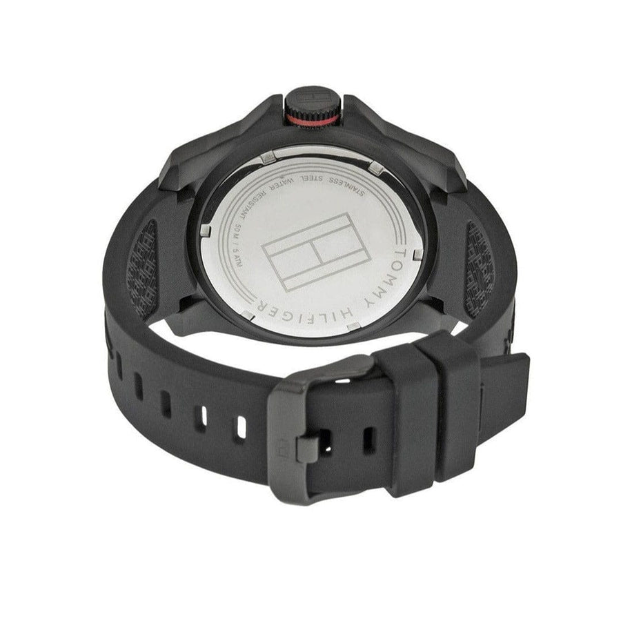 Tommy Hilfiger Windsurf Black Dial Black Rubber Strap Watch for Men- 1791114