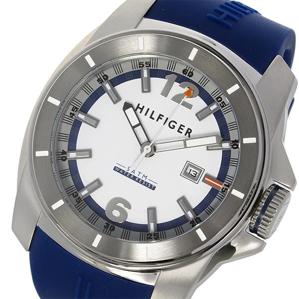 Tommy Hilfiger Windsurf White Dial Blue Rubber Strap Watch for Men - 1791113