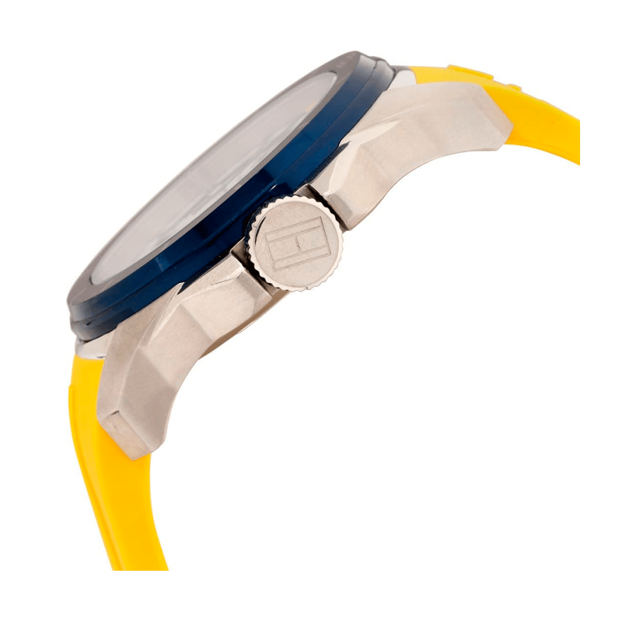 Tommy Hilfiger Windsurf White Dial Yellow Rubber Strap Watch for Men - 1791115
