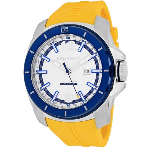 Tommy Hilfiger Windsurf White Dial Yellow Rubber Strap Watch for Men - 1791115