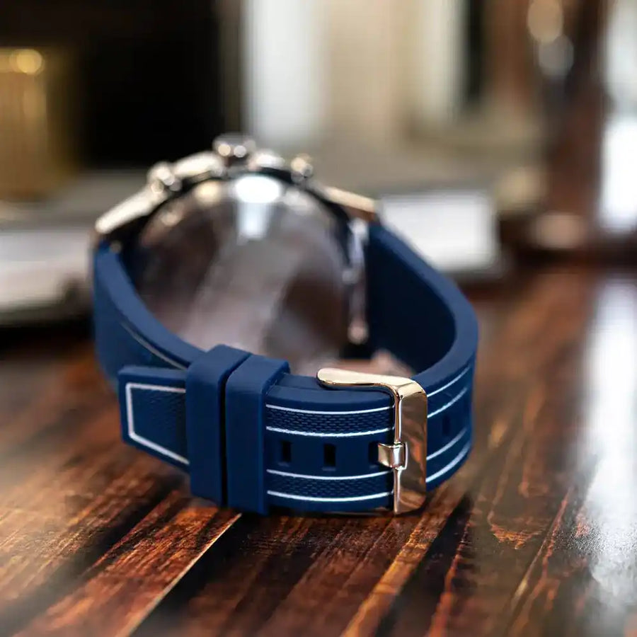 Tommy Hilfiger Wynwood Chronograph Blue Dial Blue Silicon Strap Watch For Men - 1710582