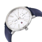 Tommy Hilfiger Jenna White Dial Blue Leather Strap Watch for Women - 1782072