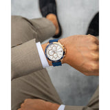 Tommy Hilfiger Bank Multifunction Quartz White Dial Blue Rubber Strap Watch for Men - 1791778