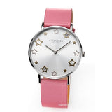 Coach Perry Mother of Pearl White Dial Pink Leather Strap Watch for Women - 14503243