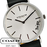 Coach Perry White Dial Black Leather Strap Watch for Women - 14503115