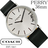 Coach Perry White Dial Black Leather Strap Watch for Women - 14503115