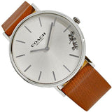 Coach Perry Silver Dial Brown Leather Strap Watch for Women - 14503120