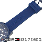 Tommy Hilfiger Denim Quartz Blue Dial Blue Rubber Strap Watch for Men - 1791482