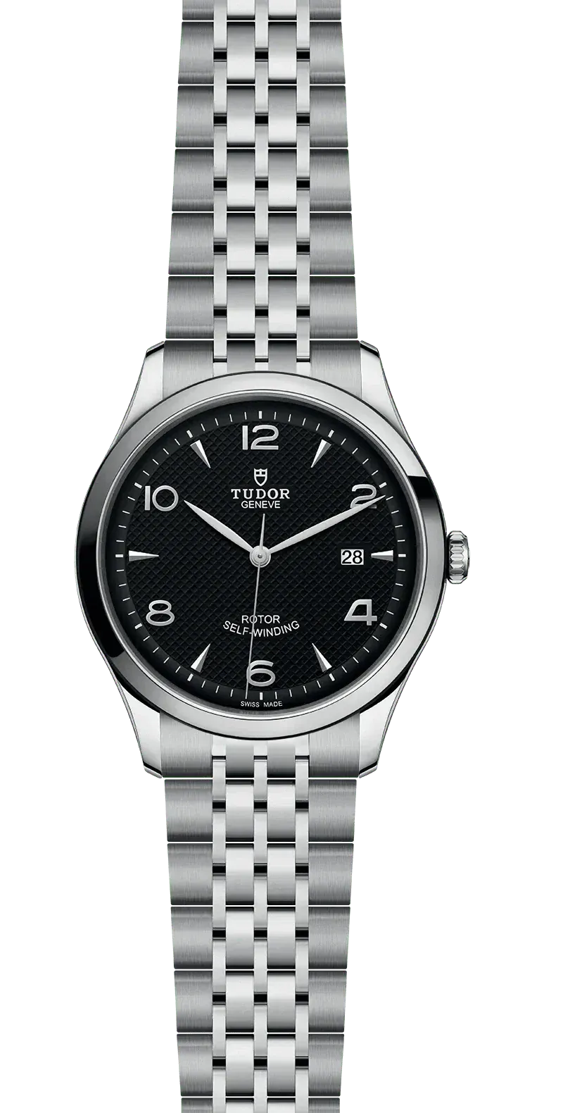 Tudor 1926 Automatic Black Dial Silver Steel Strap Watch for Men - M91650-0002