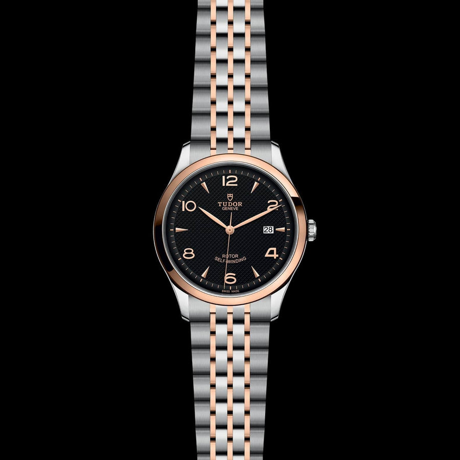 Tudor 1926 Automatic Black Dial Two Tone Steel Strap Watch for Men - M91651-0003