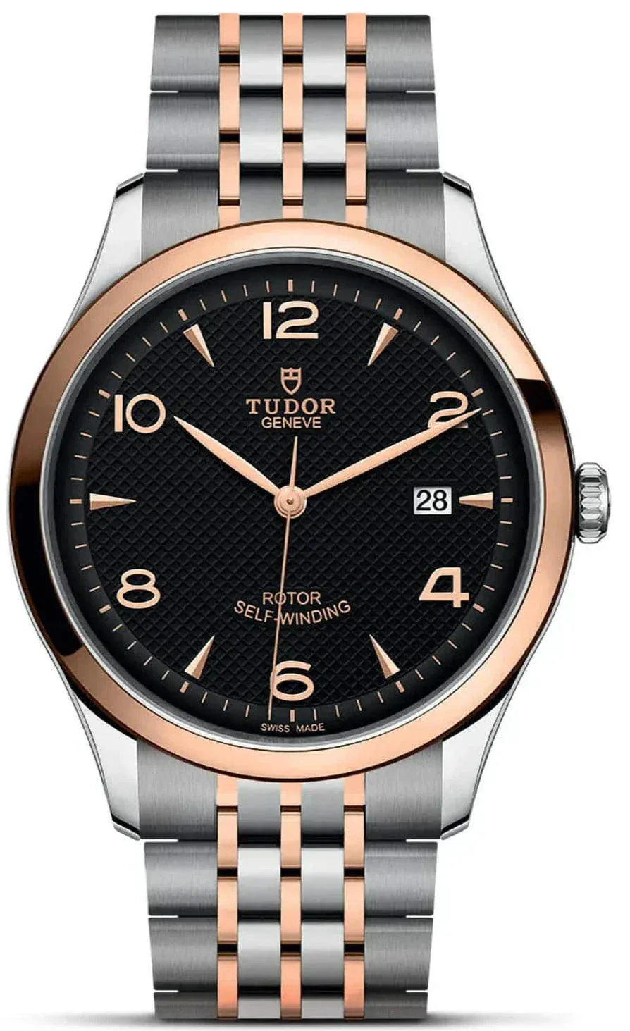 Tudor 1926 Automatic Black Dial Two Tone Steel Strap Watch for Men - M91651-0003