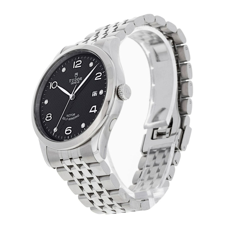 Tudor 1926 Automatic Diamonds Black Dial Silver Steel Strap Watch for Men - M91650-0004
