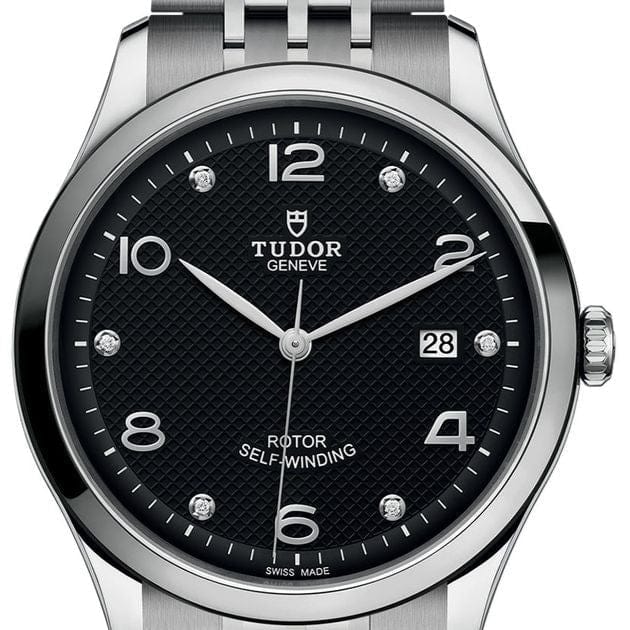 Tudor 1926 Automatic Diamonds Black Dial Silver Steel Strap Watch for Men - M91650-0004