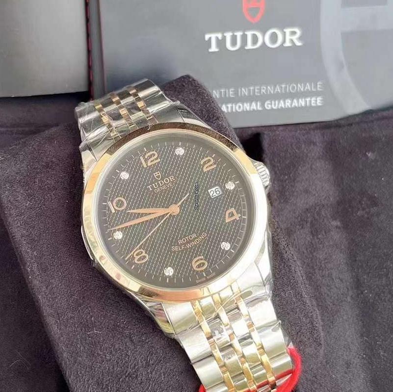 Tudor 1926 Automatic Diamonds Black Dial Two Tone Steel Strap Watch for Men - M91651-0004