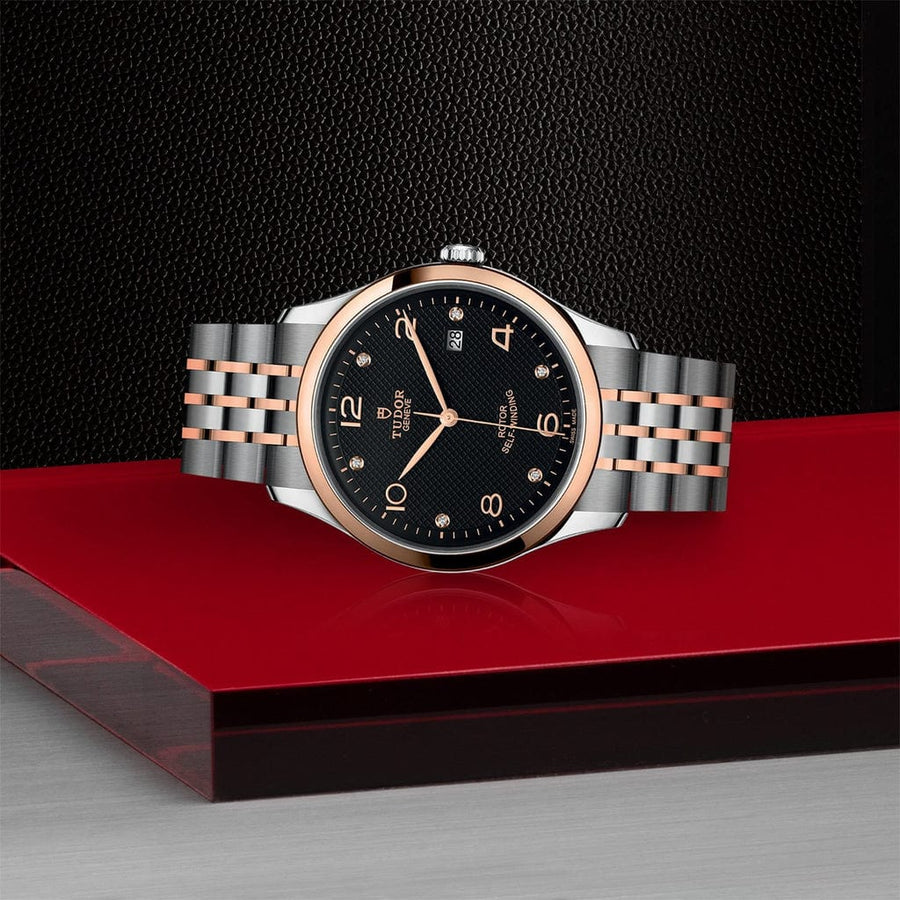 Tudor 1926 Automatic Diamonds Black Dial Two Tone Steel Strap Watch for Men - M91651-0004