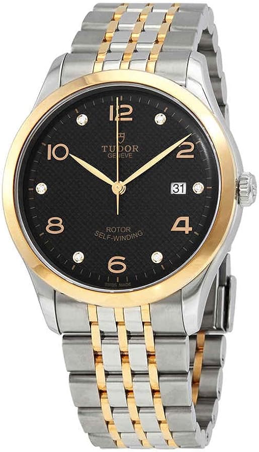 Tudor 1926 Automatic Diamonds Black Dial Two Tone Steel Strap Watch for Men - M91651-0004