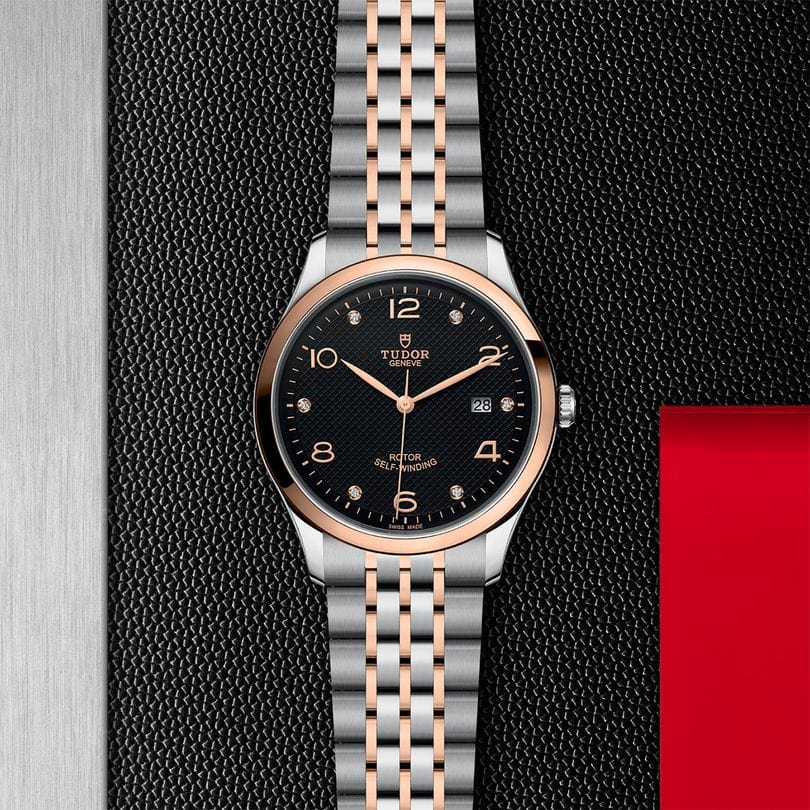Tudor 1926 Automatic Diamonds Black Dial Two Tone Steel Strap Watch for Men - M91651-0004