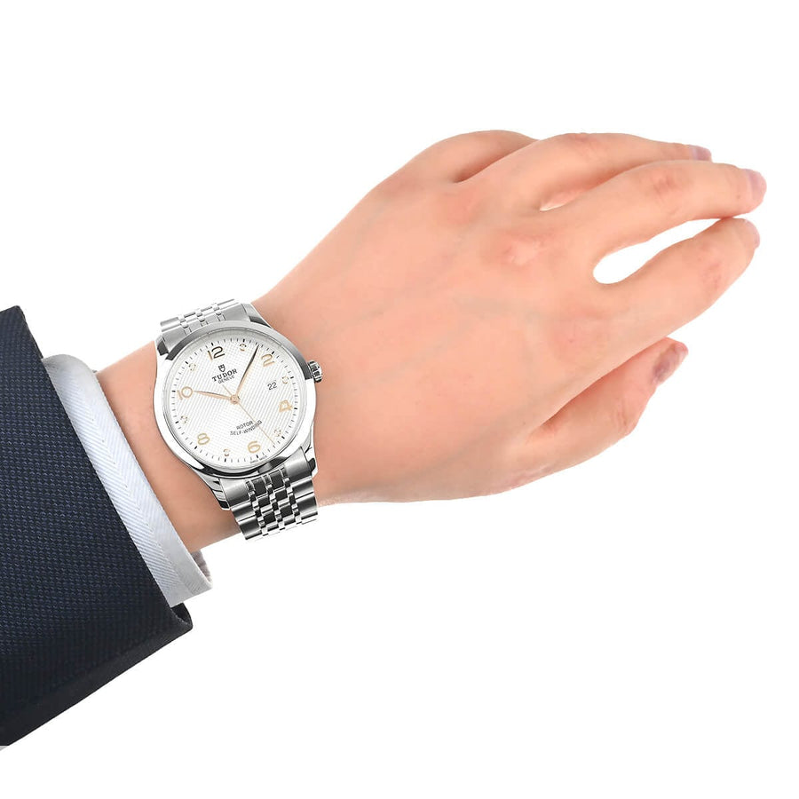 Tudor 1926 Automatic Diamonds Silver Dial Silver Steel Strap Watch for Men - M91650-0003