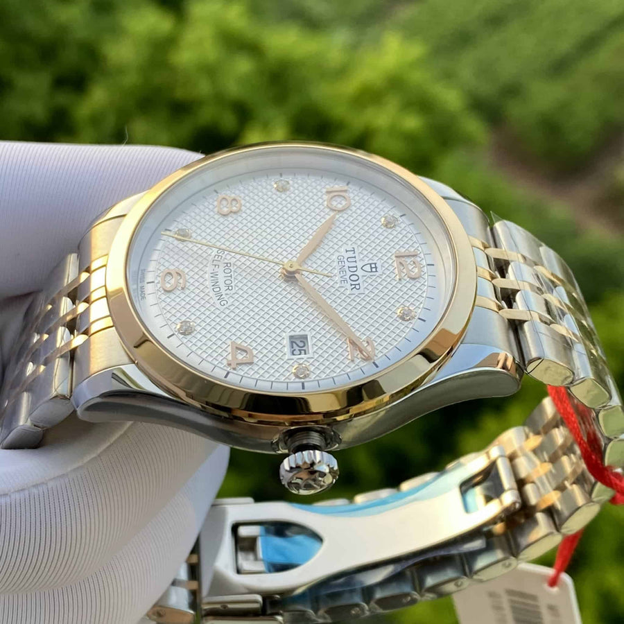 Tudor 1926 Automatic Diamonds Silver Dial Two Tone Steel Strap Watch for Men - M91651-0002