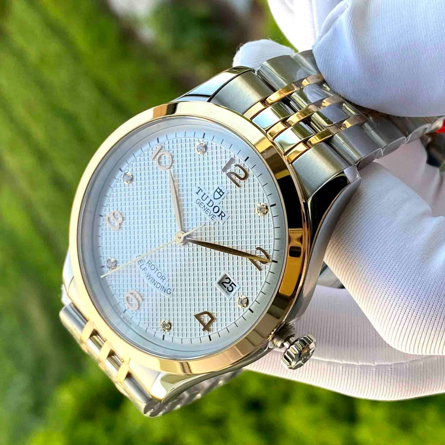 Tudor 1926 Automatic Diamonds Silver Dial Two Tone Steel Strap Watch for Men - M91651-0002