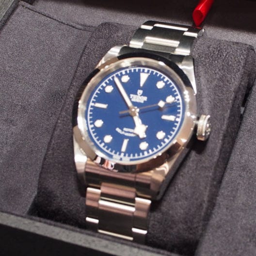 Tudor Black Bay Automatic Blue Dial Silver Steel Strap Watch for Men - M79540-0004