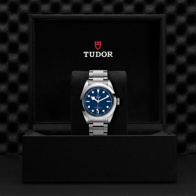 Tudor Black Bay Automatic Blue Dial Silver Steel Strap Watch for Men - M79540-0004
