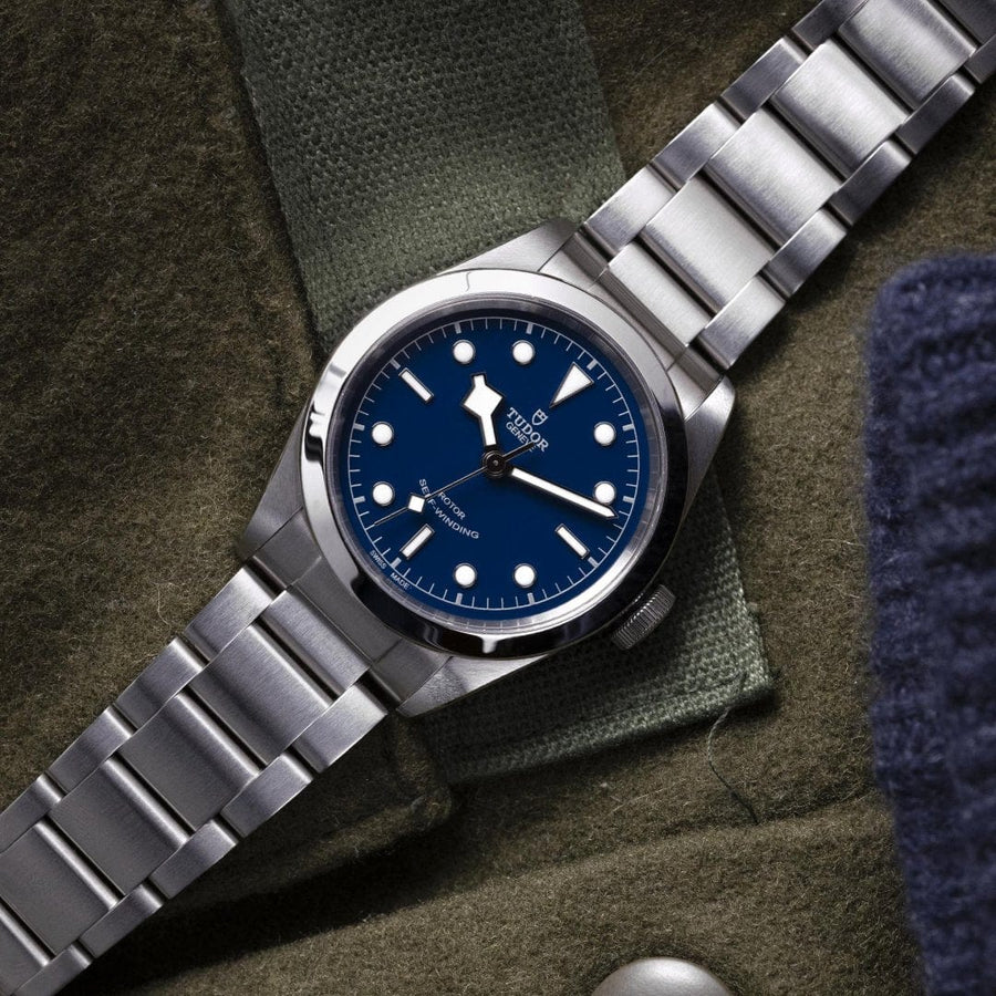 Tudor Black Bay Automatic Blue Dial Silver Steel Strap Watch for Men - M79540-0004