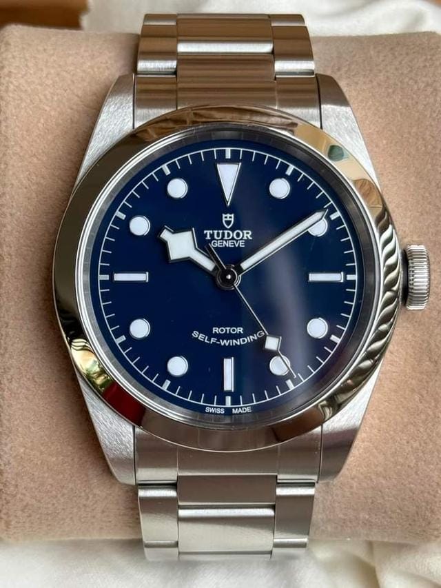 Tudor Black Bay Automatic Blue Dial Silver Steel Strap Watch for Men - M79540-0004