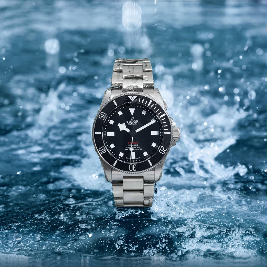Tudor Pelagos Black Dial Grey Steel Strap Watch for Men - M25407N-0001