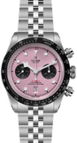 Tudor Black Bay Chrono Pink Dial Silver Steel Strap Watch for Men - M79360N-0019