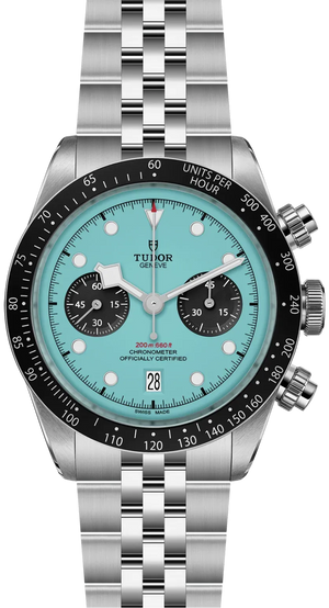 Tudor Black Bay Chrono Blue Dial Silver Steel Strap Watch for Men - M79360N-0024