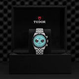 Tudor Black Bay Chrono Blue Dial Silver Steel Strap Watch for Men - M79360N-0024