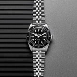 Tudor Black Bay Black Dial Silver Steel Strap Watch for Men - M7941A1A0NU-0003