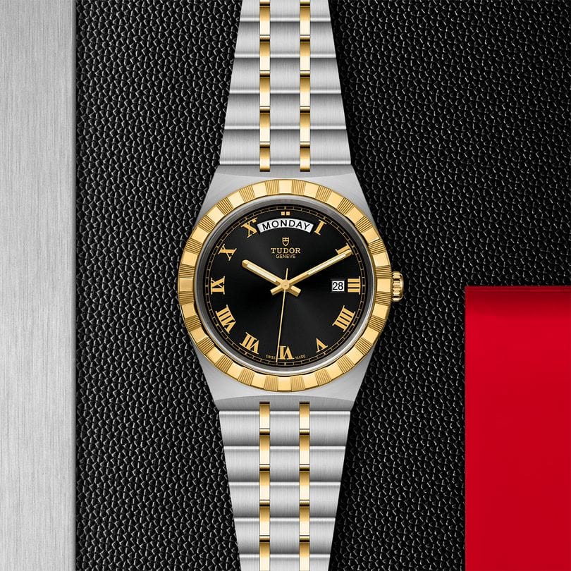 Tudor Royal Automatic Black Dial Two Tone Steel Strap Watch for Men - M28603-0003