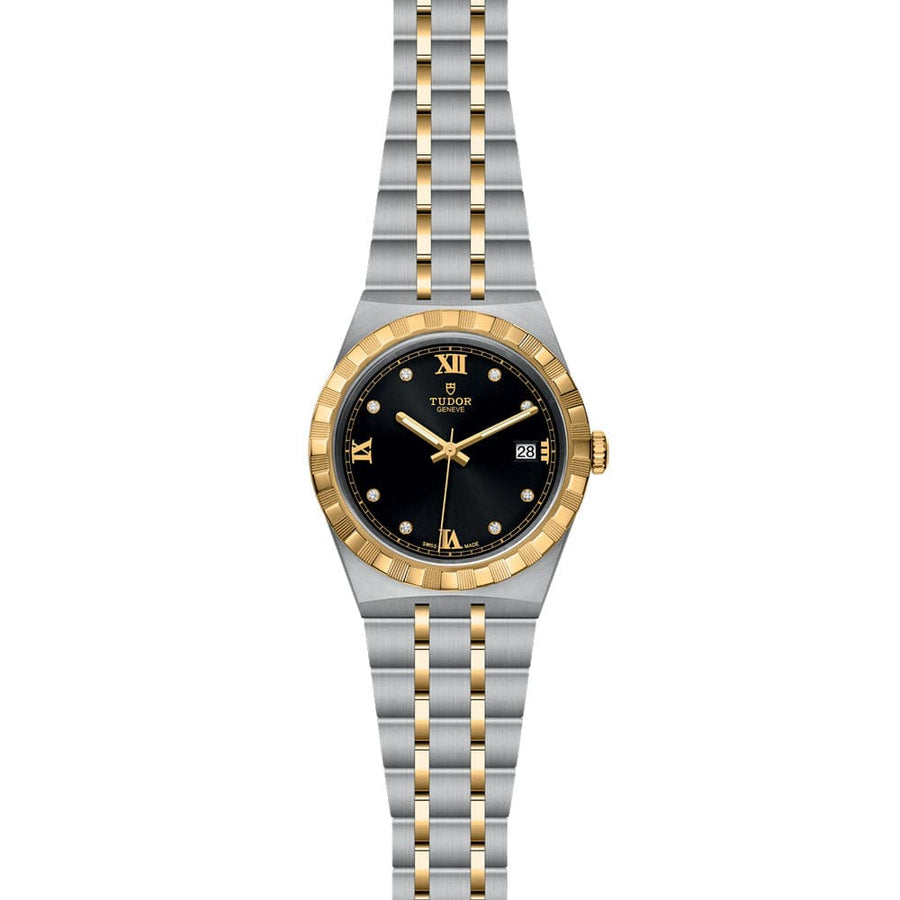 Tudor Royal Automatic Black Dial Two Tone Steel Strap Watch for Men - M28603-0003