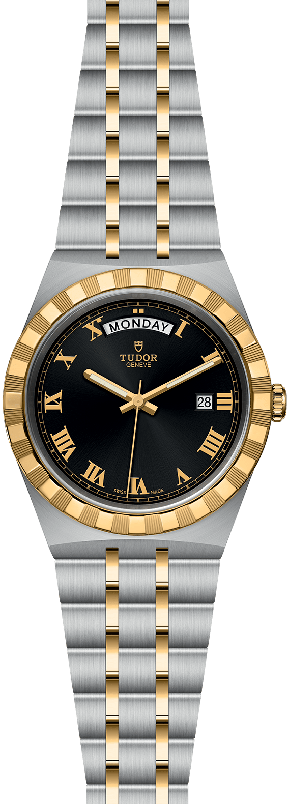 Tudor Royal Automatic Black Dial Two Tone Steel Strap Watch for Men - M28603-0003